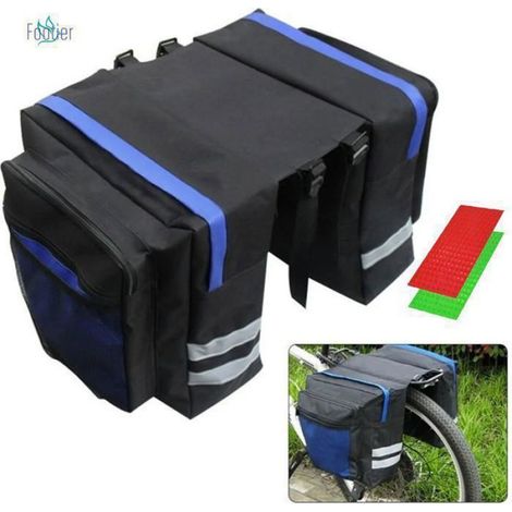 Sac à dos de vélo Porte-bagages arrière Double sac Selle étanche VTT Sac de vélo de route-Bleu (1/5)