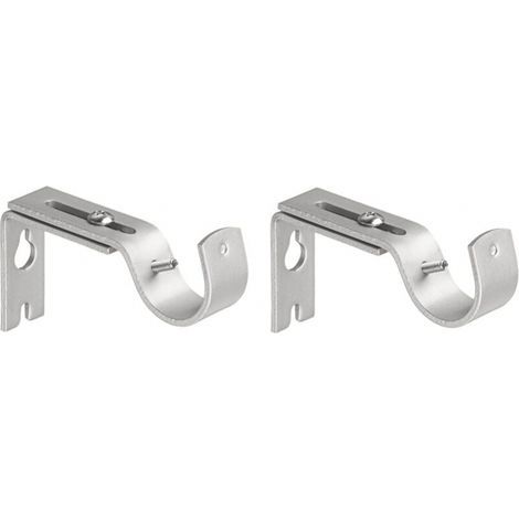 2 Piezas Soporte de Barra de Cortinas, Soporte Ajustable para Barra de Cortinas de Metal para Fijación de Cortinas en el Hogar y Dormitorio (Plata) (1/5)