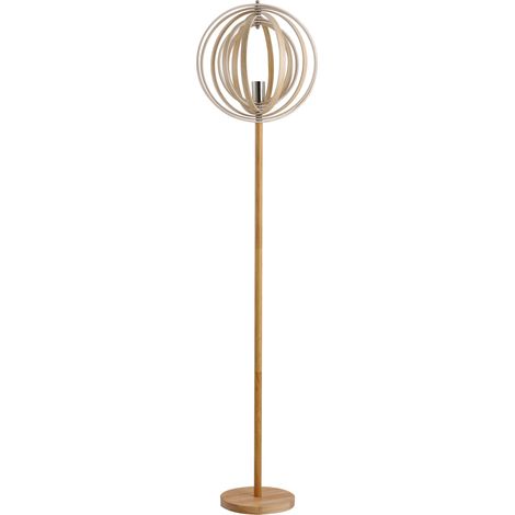 Lampada da Terra in Acciao Colore Legno Ø38x160 cm (1/5)