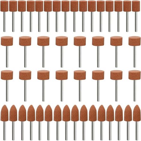 48 Pieces Corundum Abrasive Bits for Dremel 1/8" Shank for Grinding, Polishing, Deburring, for Use on Gems, Glass, Metal and Wood (1/5)