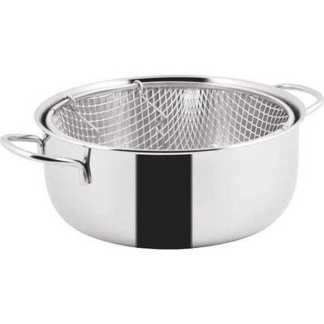 Freidora de acero inoxidable con cesta de 24 cm Metalsomma