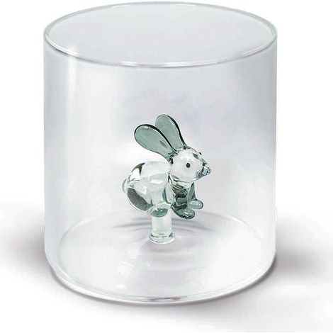 BICCHIERE DA ACQUA CONIGLIO 250ML IN VETRO SOFFIATO