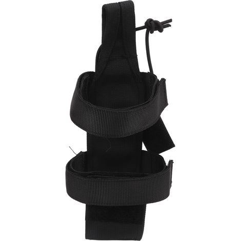 Porte-bouteille d'eau ajustable pour randonnée et camping, housse de gourde noire en sangle extérieure (1/5)