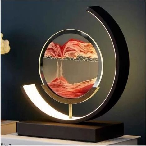 Lamp of Table - Sablier 3D - Glass - LED - Art Decorative Unique (1/4)