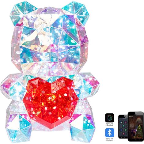 Decorazione intelligente a LED Orso cangiante olografico RGB con App USB in polvere Rigel multicolore