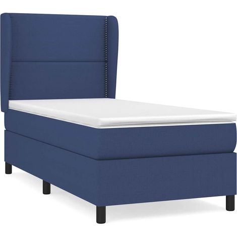 Maison Exclusive - Cama box spring con colchón tela azul 100x200 (1/5)