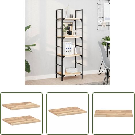 Bois d'acacia -  Étagères flottantes 2 pcs 60x30x2 cm acacia massif non traité (1/5)