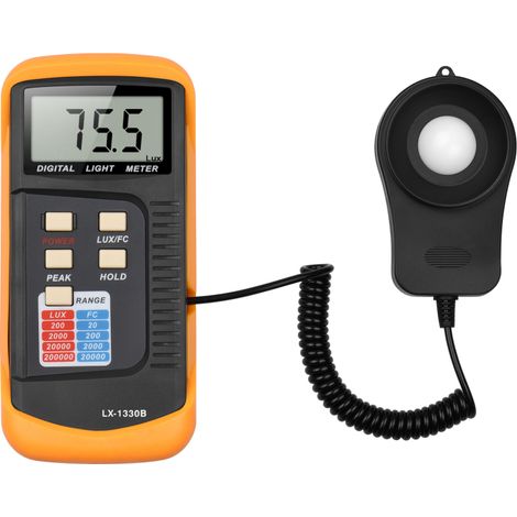 Irovami Luxmètre numérique portable à écran LCD, plage de mesure de 200 à 200 000 lux, avec mesure de crête, pour laboratoires et installations industrielles. (1/5)
