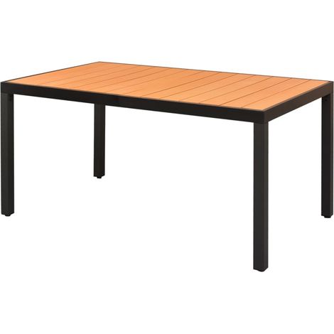 Table de jardin Contemporain - Table à manger de jardin - Marron 150 x 90 x 74 cm Aluminium et WPC Chic-639364 (1/3)