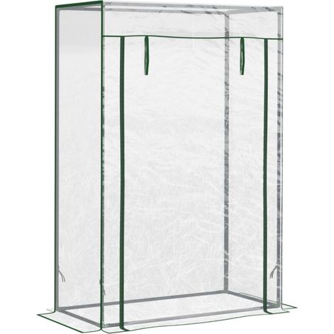 Serre, châssis froid, serre à tomates avec porte enroulable, acier, plastique transparent, 100 x 50 x 150 cm (1/5)