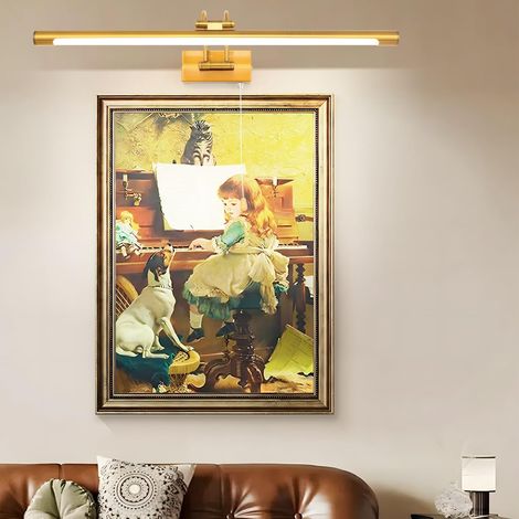 1 Applique Murale LED, Laiton, Bras Réglable, IP44, Salle De Bain, Tableau