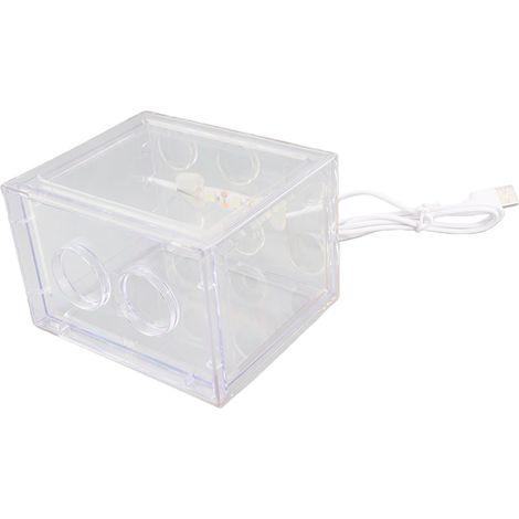 Mini aquarium décoratif, lampe LED USB, boîte à poissons, décoration de bureau ou de table basse (transparent) (1/5)