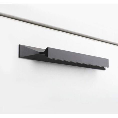 Lot de 5 Poignées Cuisine Noir Poignées Tiroir Noir160 Poignées de Bord de Doigt en Alliage d'Aluminium entraxe 160mm (1/2)