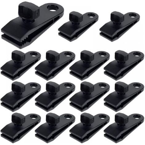 15pcs Plastic Tarp Clips, Multifunctional Tarp Clips, Tarp and Awning Accessories, Camping (1/4)