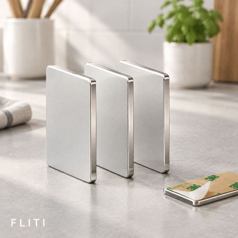 FLITI 20er-Pack Neodym-Selbstklebemagnete 30 x 10 x 2 mm, dreilagig, korrosionsbeständig, starke Haftung, für Heimwerkerarbeiten und Büro (1/5)