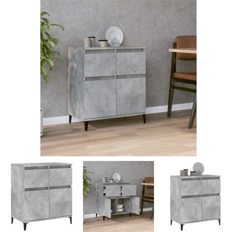 Schrank - vidaXL Sideboard Betongrau 60x35x70 cm Holzwerkstoff - Stauraum (1/5)