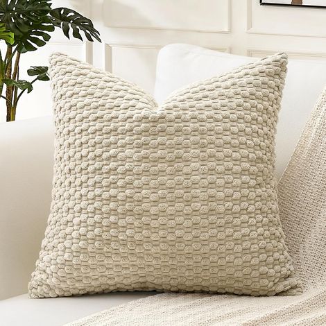 1 Housse de Coussin, Velours Côtelé, Fermeture Invisible, Géométrique, Salon Chambre (1/5)