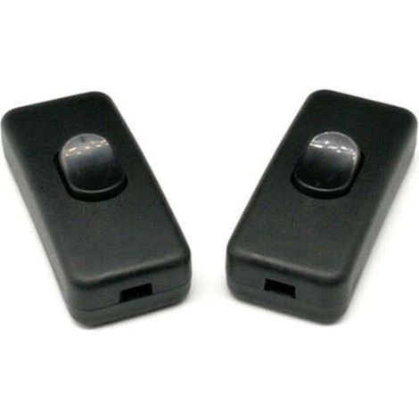 Interrupteur à cordon intermédiaire pour lampe, 250 V/2 A, remplacement pour lampadaires et lampes de table, fil double noir, lot de 3 (1/4)