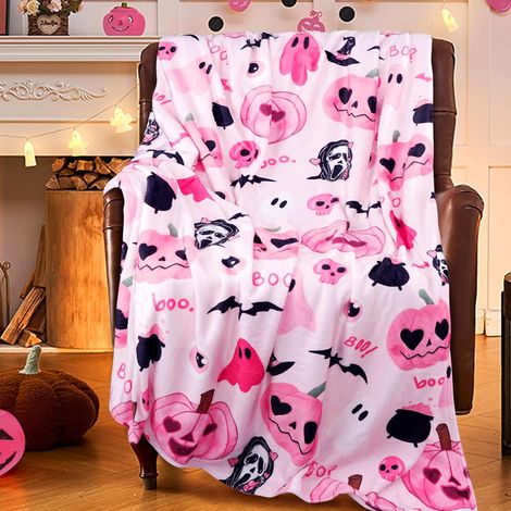 Couverture citrouille d'Halloween pour l'automne - couverture en laine ultra douce et confortable - idéale pour le canapé et le fauteuil - 127 x 152 cm (1/5)