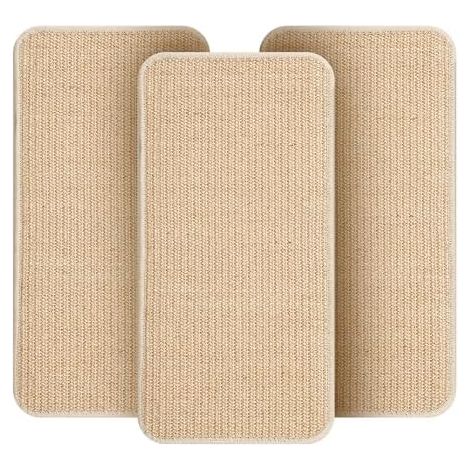 3 Pièces Tapis griffoir pour Chat,50x25cm,Antidérapant Griffoir Chat Canapé,Convient aux Murs et Portes, Canapé, Meubles et Les canapés,Tapis protégé(Couleur Bois) (3 Pièces) (1/5)