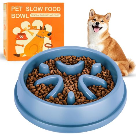 Fressnapf mit Anti-Schluck-Funktion für Hunde und Katzen, Blau (1/5)
