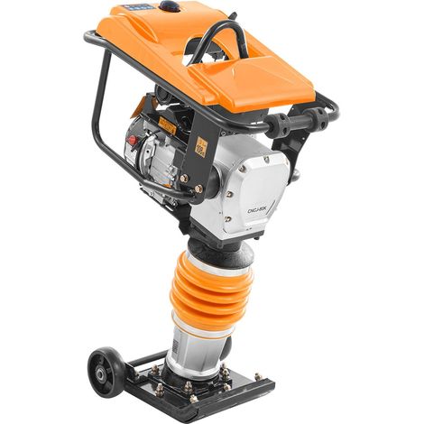 Dameuse à percussion thermique 6,5 CV, pilonneuse à moteur essence 196 cm³, force de frappe 3600 lb, profondeur de compactage max 66 cm, quatre ressorts, pour sol, gravier, dalles béton, fondations (1/5)