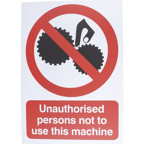 Panneau interdiction, avec pictogramme : , avec pictogramme : Obligation générale "Unauthorised Persons Not To Use This ( Prix pour 1 )