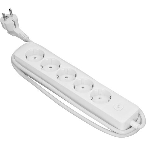 Multiprise extérieure à prises multiples, rallonge électrique, fiche de protection, 10 A, 2200 W, prise UE, 250 V, SF008‑5 (1/5)