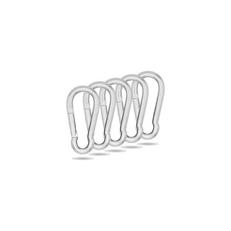 Lot de 5 mousquetons 4 mm, 60 kg, fixation facile pour grille, clés, drapeaux, portefeuille – (1/5)