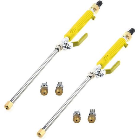 yellow Garden hose power washer upgraded nozzle