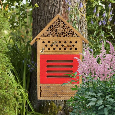 Insektenhotel aus Holz für Bienen und Marienkäfer – Natürlicher Unterschlupf für die Gartendekoration (1/5)