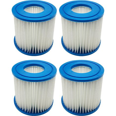 Lot de 4 Cartouches filtrantes pour Intex Type D VII, Cartouche de Rechange Compatible avec Les Cartouches filtrantes pour Best-Way Type D piscines Spa à Ressort Chaud (1/5)