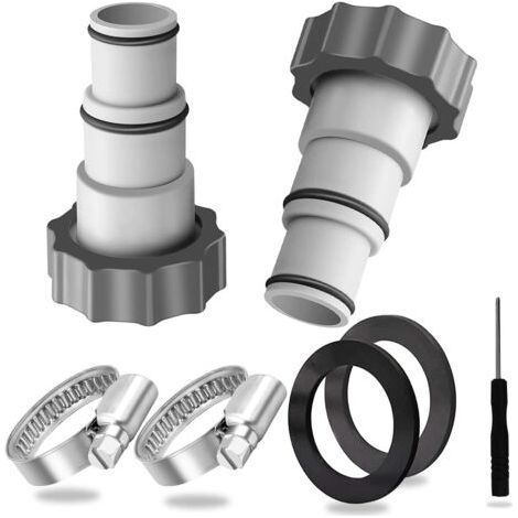 32-38mm Poolschlauchadapter, 2 Stück Intex 32-38mm Pooladapter, 38mm Pooladapter, Intex Poolschlauchverbinder, Poolpumpenschlauchadapter. (1/5)