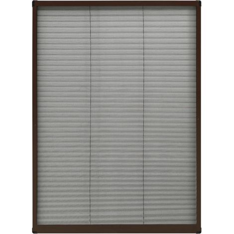 Plisse Insect Screen for Windows Aluminium Brown 80x120 cm vidaXL