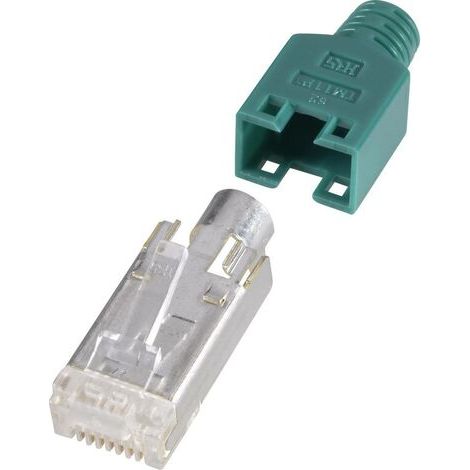 Connectique RJ45, blindé CAT5e Hirose Electronic HRS8GN10 RJ45 mâle, droit Pôle: 8P8C vert 10 pc(s) (1/2)