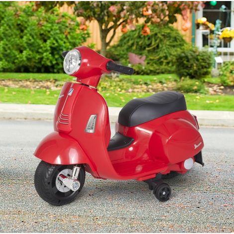 Moto eléctrica infantil Vespa 66,5 x 38 x 52 cm, LED, sonido, roja OKMYHOME (1/5)
