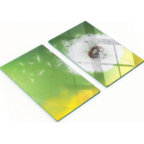 Tablas decorativas de cristal para servir aperitivos con dise帽o de diente de le贸n, 2x30x52 cm.