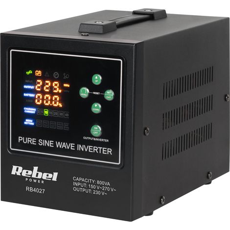 Alimentatore di emergenza Sinus con funzione di ricarica per forno 12V 230V 800VA/500W Rebel