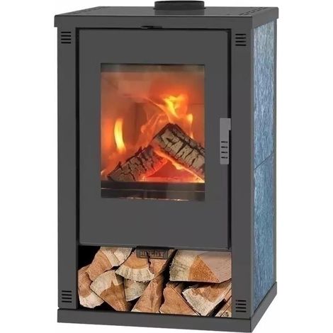 Holzofen HECHT HELIS GREY mit Steinverkleidung und 9 kW Leistung (1/5)