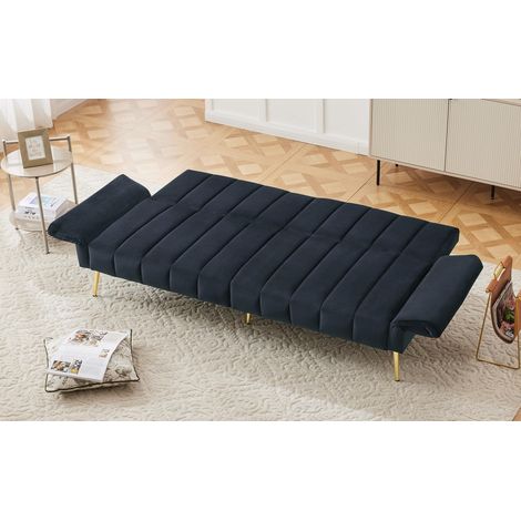 Canapé-Lit Convertible Moderne en Velours, Sofa Pliable avec Dossier et Accoudoirs Réglables, Pieds de Soutien, pour Salon, Chambre et Chambre d’Amis (1/5)