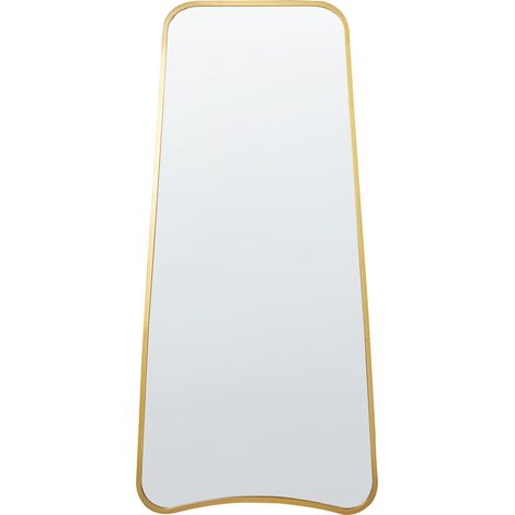 Espejo de pared moderno marco metálico de hierro forma irregular decoración de salón 58 x 122 cm dorado Levet