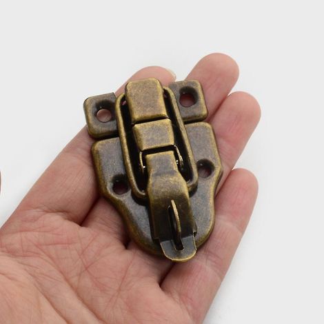 lot De 6 Fermoirs De Bote Bijoux En Alliage Avec Verrou Pour Valises Et Tiroirs En Bois Massif Avec Serrure En Bronze (1/4)