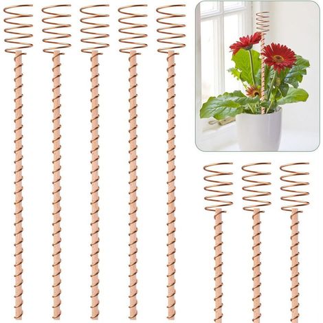 Plant Stakes - Electroculture Copper Antennas - 35 cm Wooden Stakes with 99.9% Pure Copper Wire - For Garden Use - 8 Pack (1/3)