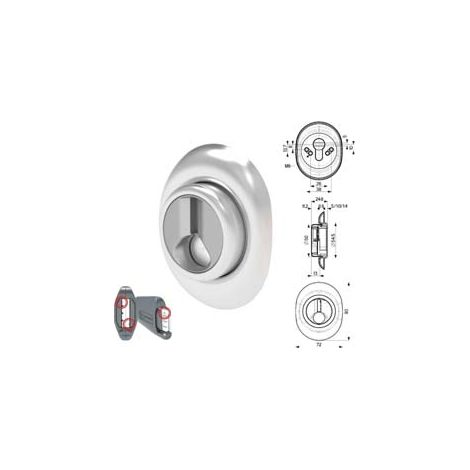 DEFENDER MAGNETICO AD ALTEZZA FISSA CROMATO SATINATO- - mm.72x90 - altezza fissa mm.14 (DF333P) - 1 pezzi MOTTURA