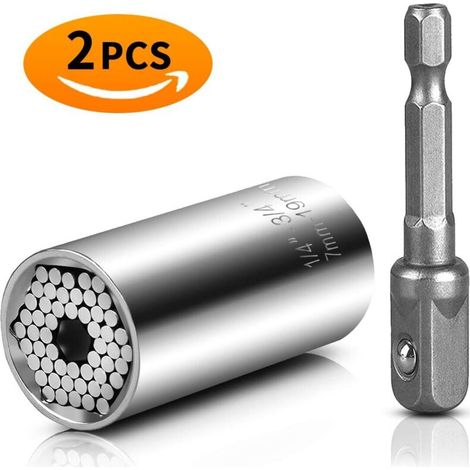 Clé à douille Clé universelle Écrou universel Clé à douille universelle Outils à main multifonctions Réparation Adaptateur Outils de réparation Outils pour pinces 7-19mm avec adaptateur (1/5)