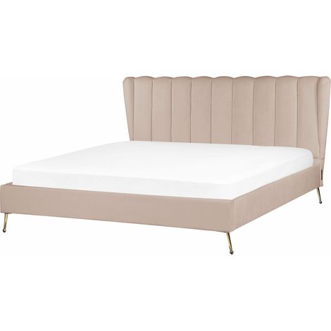 Bed Velvet MIRIBEL 180 x 200 cm (EU Super King) Taupe (1/5)