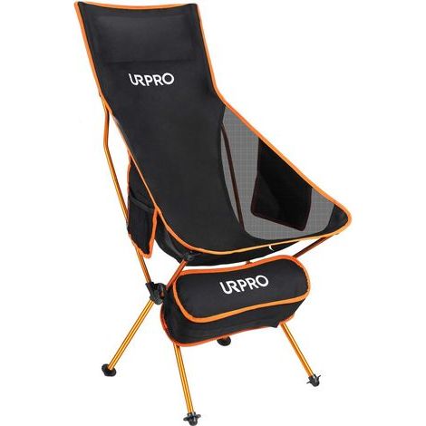 Portable Lightweight Folding Camping Chairs with Headrest and Double-Sided Back Pocket for Outdoor Hiking, Backpacking, Traveling, Outdoor Fishing