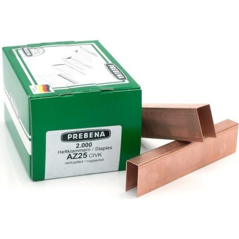 Prebena Klammern AZ25CIVK 25mm verkupfert für Matrizenhefter 1A-AZ25BNH KL-63 2M"-"EN15547