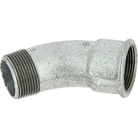 Courbe 45° fonte galva Mâle Femelle 1"1/4