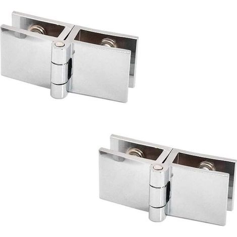 [2 pieces] Glass door hinge - wine cabinet display case door hinge, glass clamp hinge, fixing clip, 5-8mm thickness (180°) (1/5)